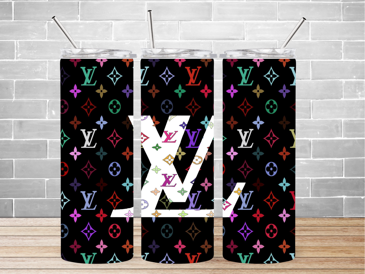 20 oz. Black Louis Vuitton Tumbler