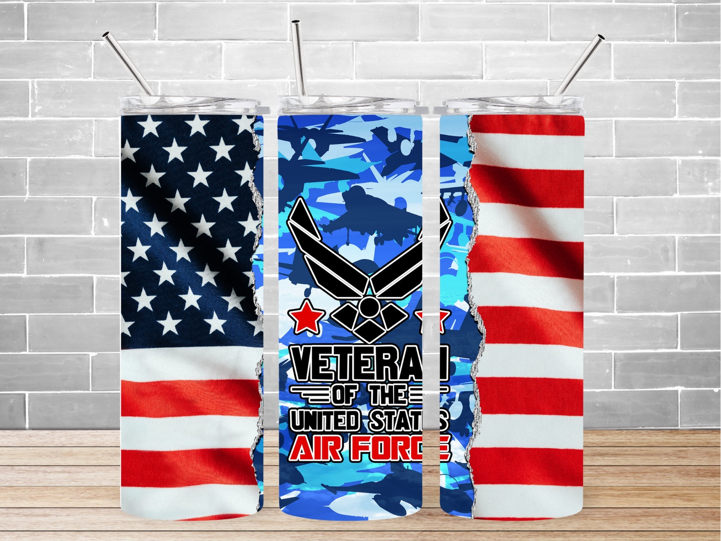 20 oz. Veteran Airforce with Flag Tumbler