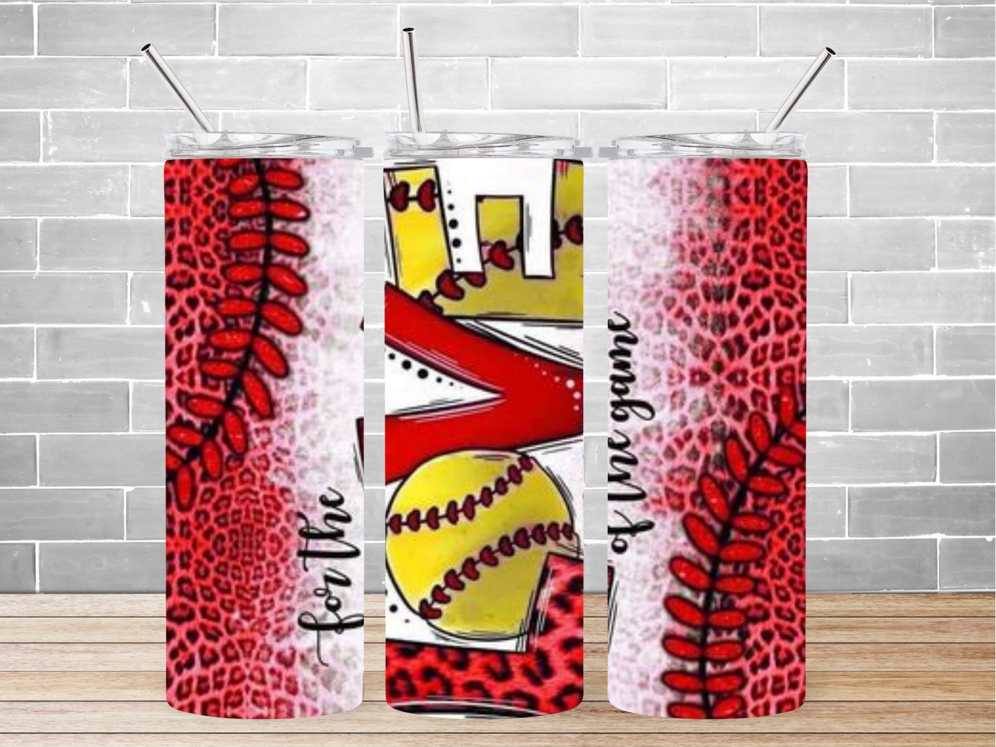 20 oz. Love Softball Tumbler