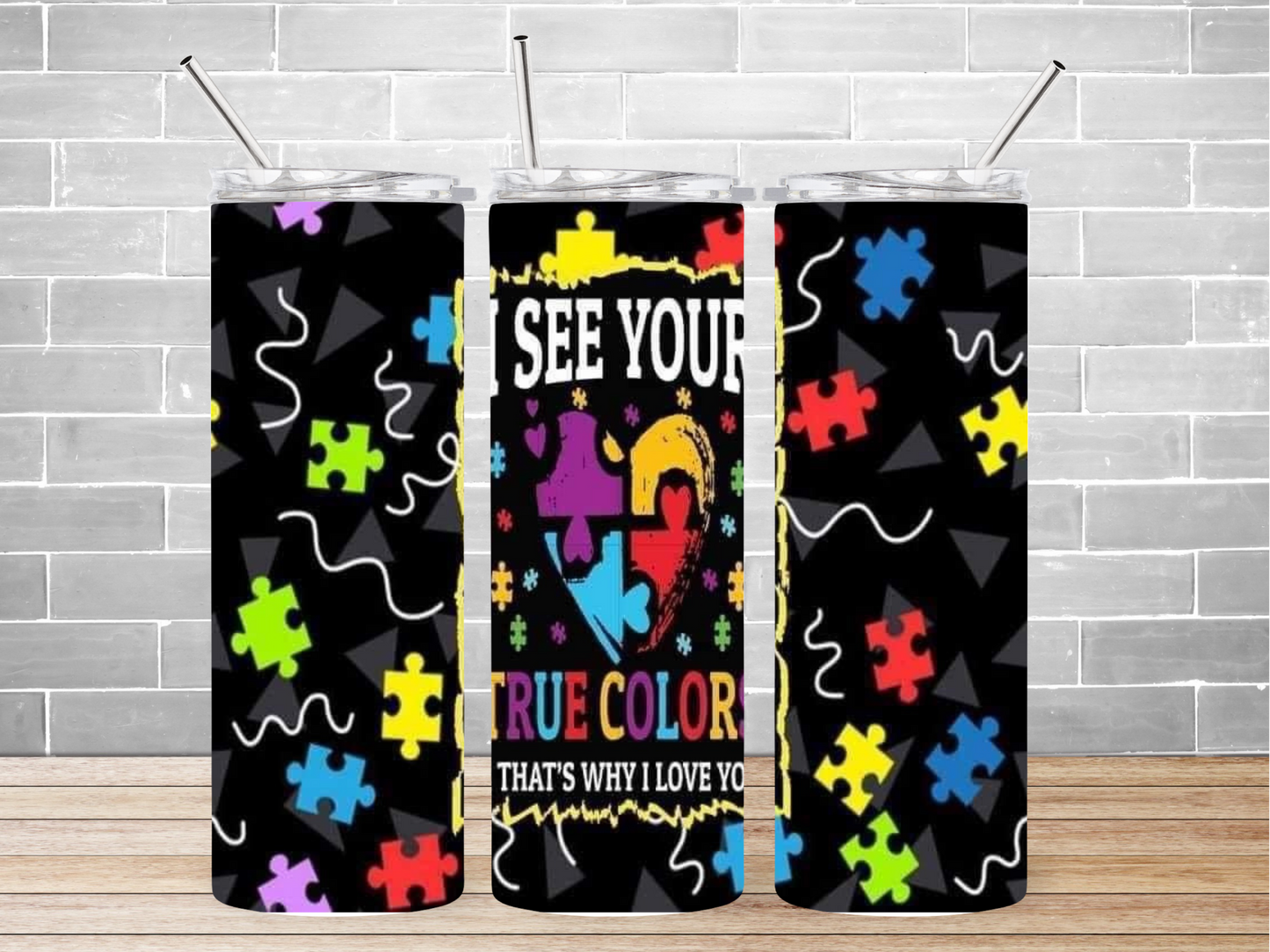 20 oz. Autism True Colors Tumbler