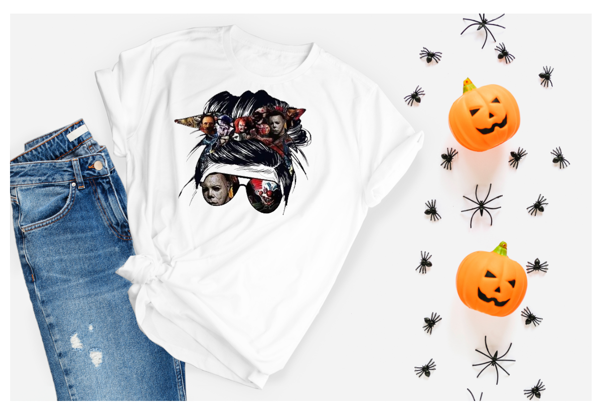 Horror Friends Skeleton Lady Halloween T- Shirt