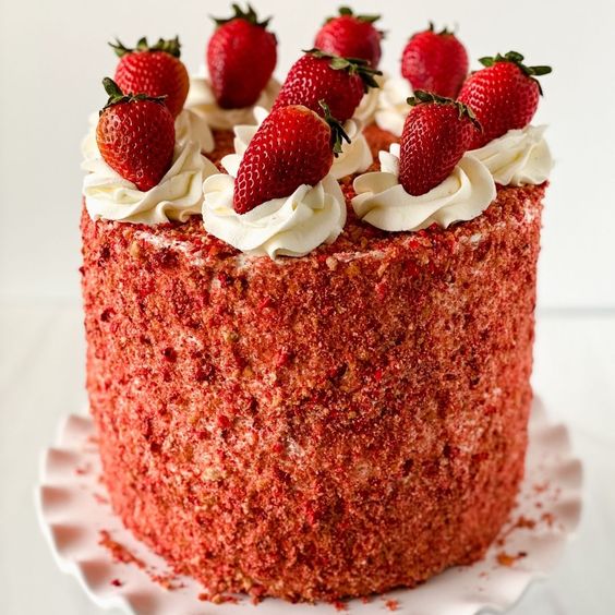 Strawberry Crunch Cake