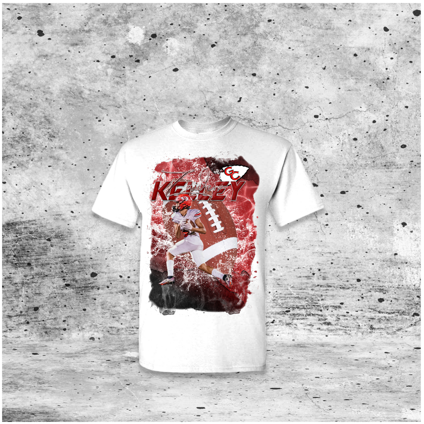 Water Splatter Football Theme Tee