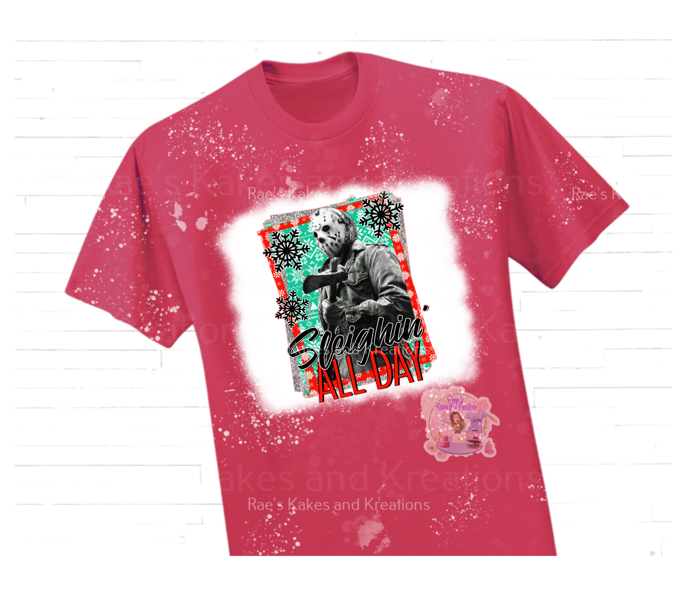 Sleighin' All Day Christmas Horror T-Shirt