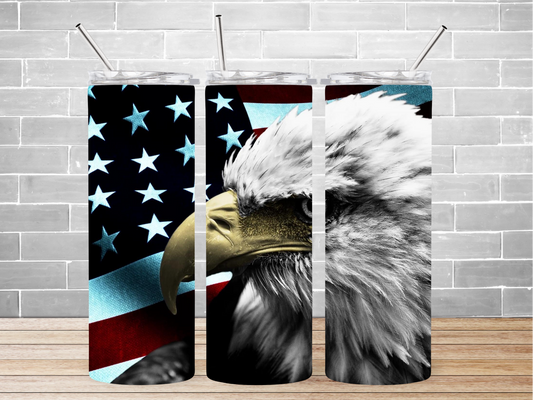 20 oz. Eagle with American Flag Tumbler
