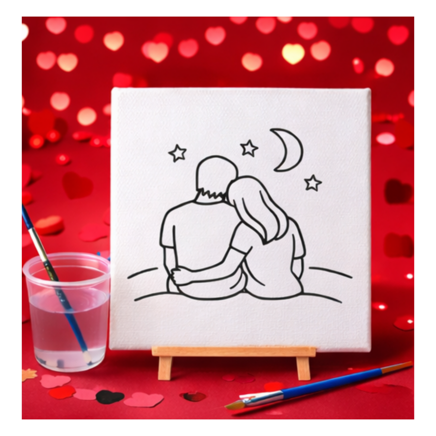 Valentine’s Paint and Sip Canvas Kits