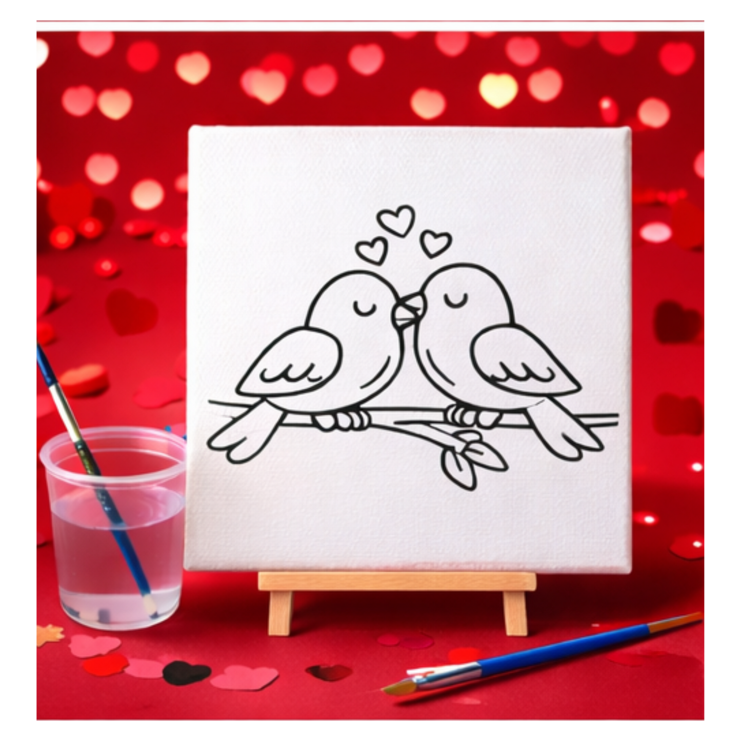 Valentine’s Paint and Sip Canvas Kits