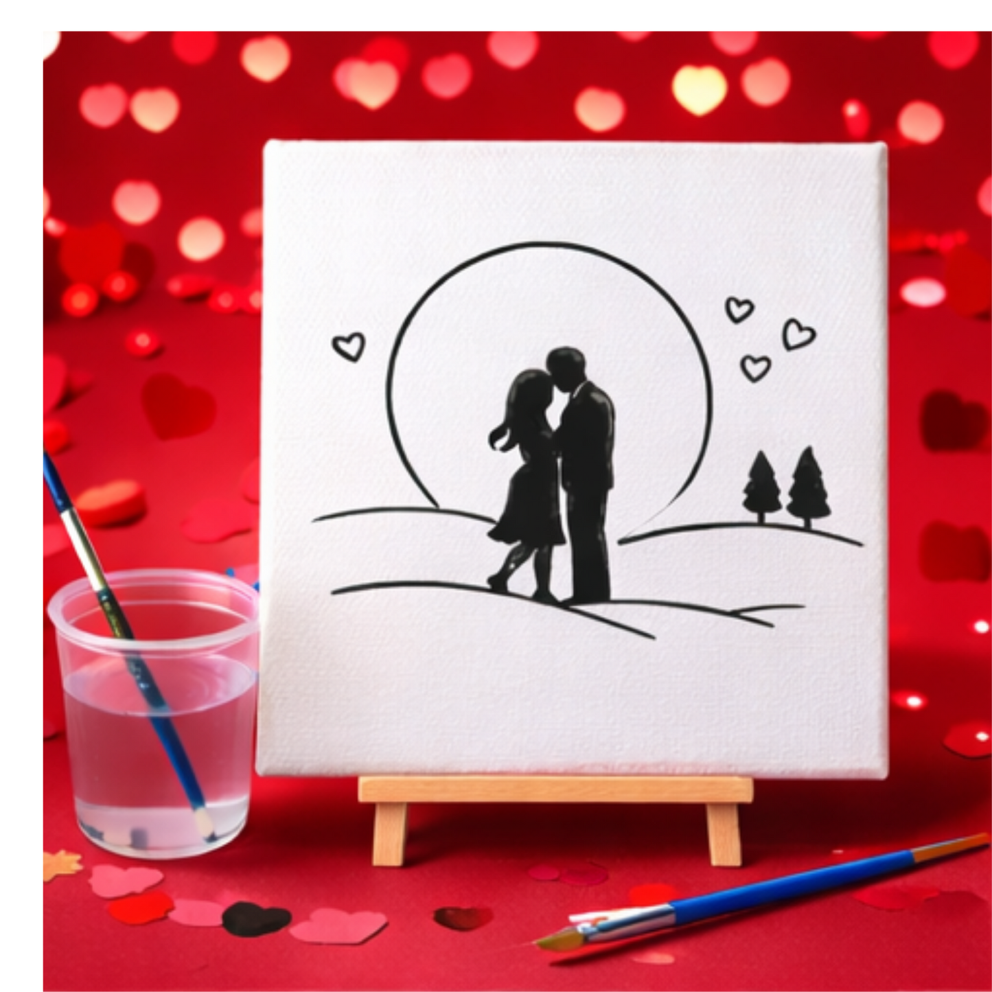 Valentine’s Paint and Sip Canvas Kits