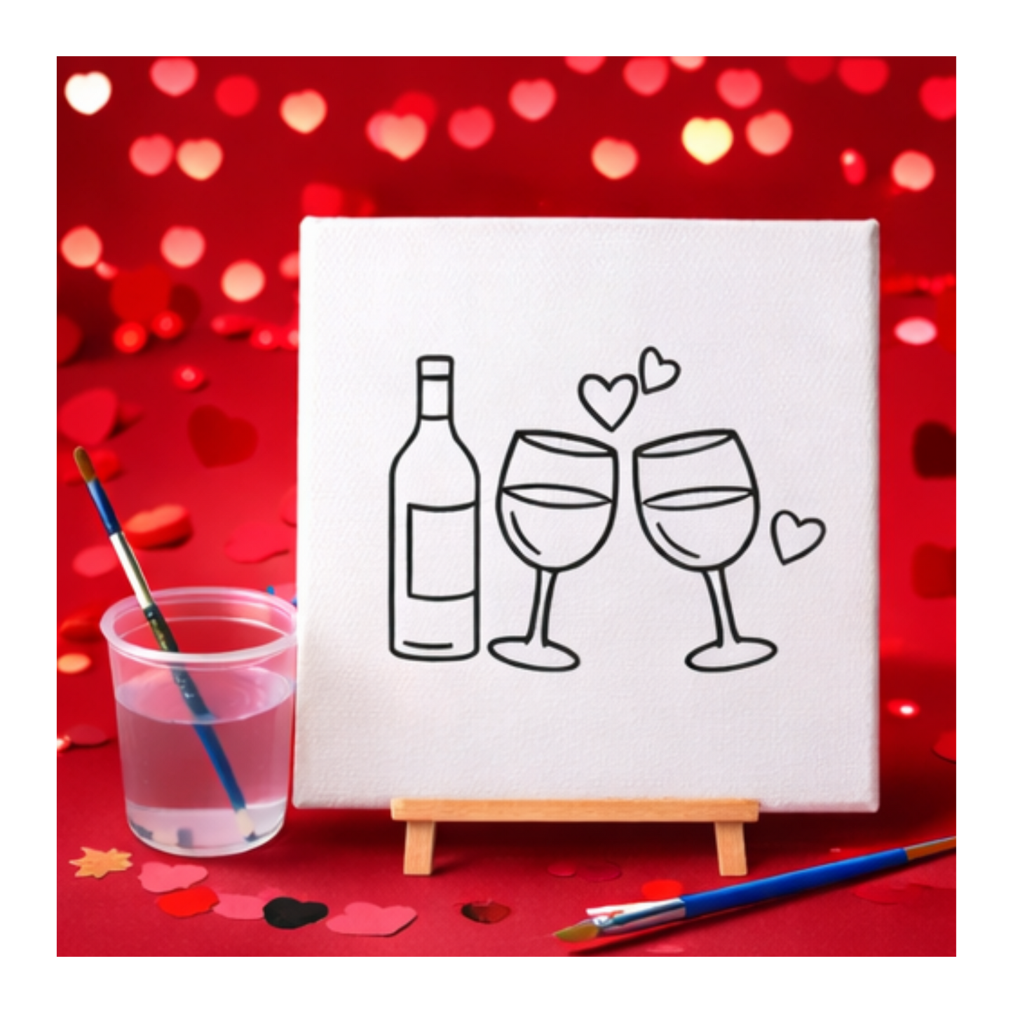 Valentine’s Paint and Sip Canvas Kits