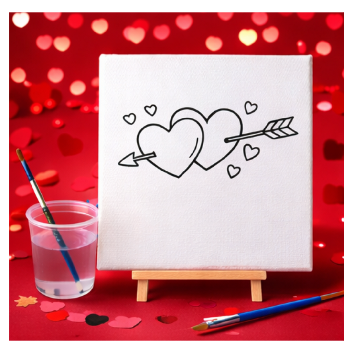 Valentine’s Paint and Sip Canvas Kits