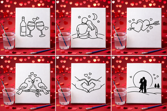 Valentine’s Paint and Sip Canvas Kits