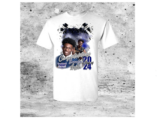 Graduation Caps Center Print T-Shirt